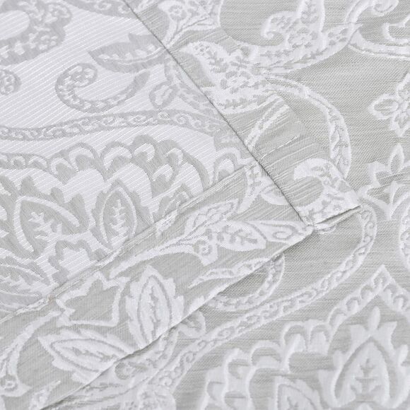 Superior Lotus Jacquard Premium Curtain Panel 2 Piece, Light Grey, 52”W x 84”L - Picture 4 of 6
